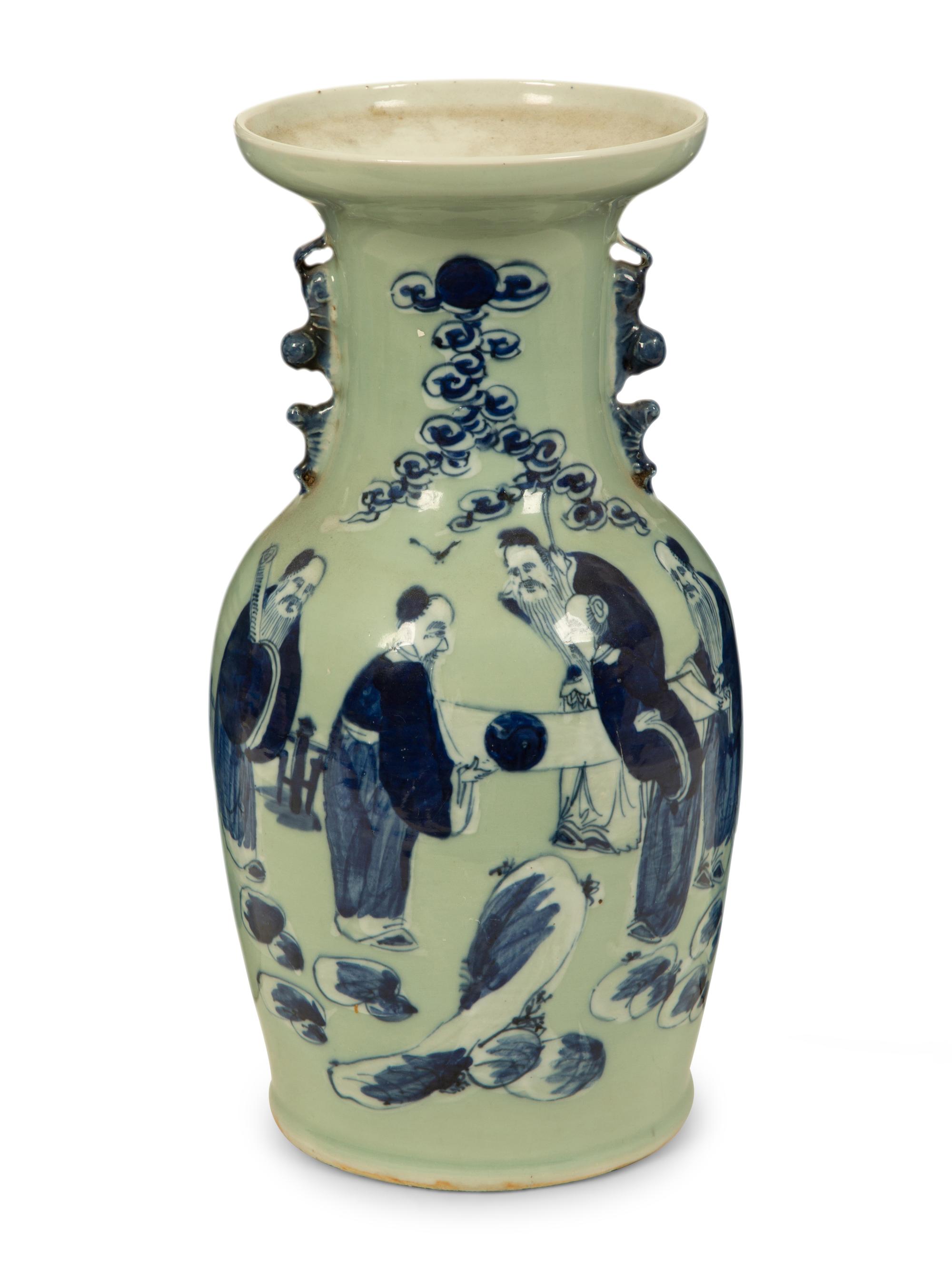 Three Chinese Blue and White Porcelain Vases