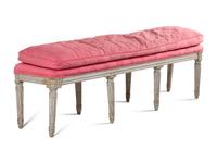 A Louis XVI Gray-Painted Window Bench