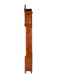 A Federal Fret Carved Pine Tall Case Clock