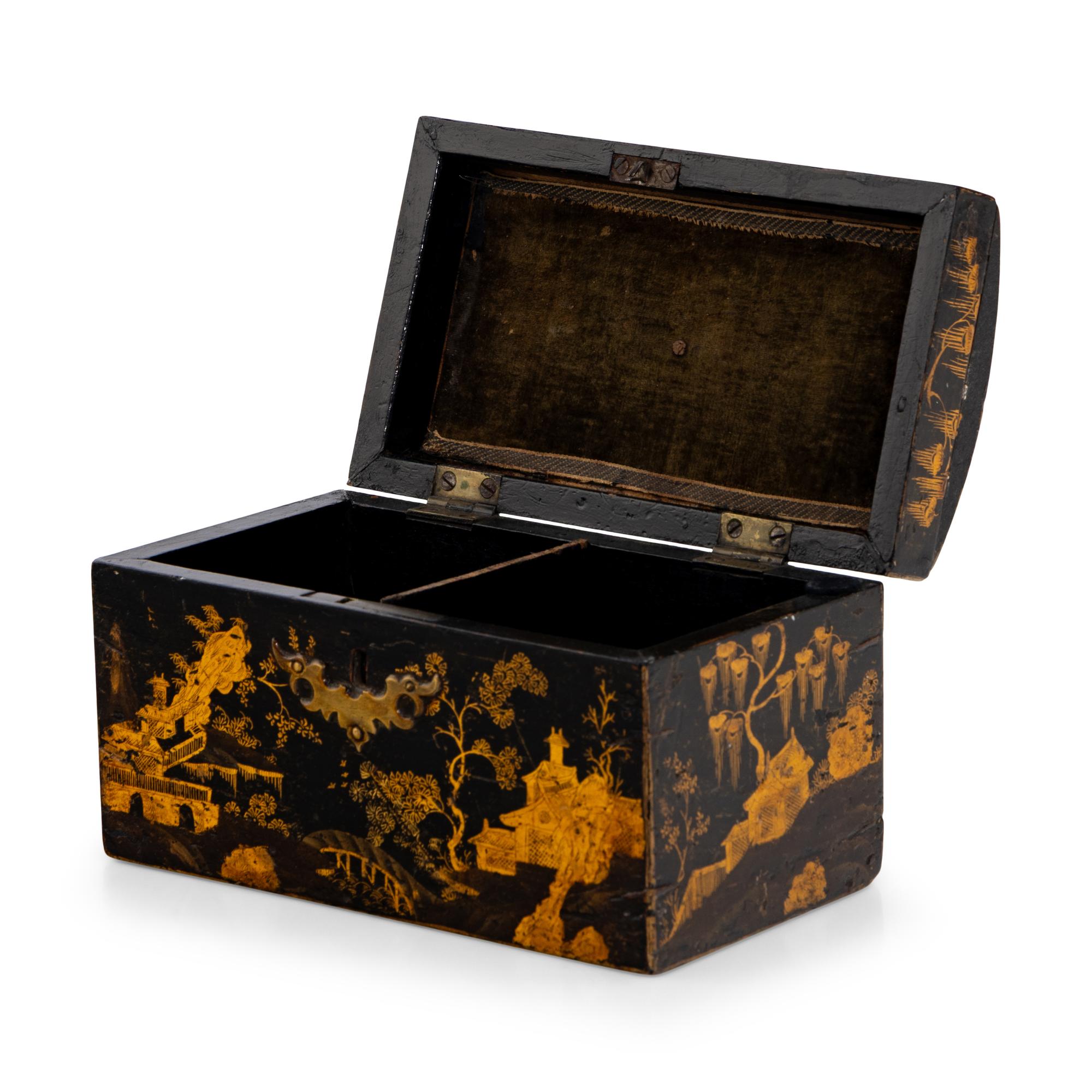 A George III Black Japanned Tea Caddy