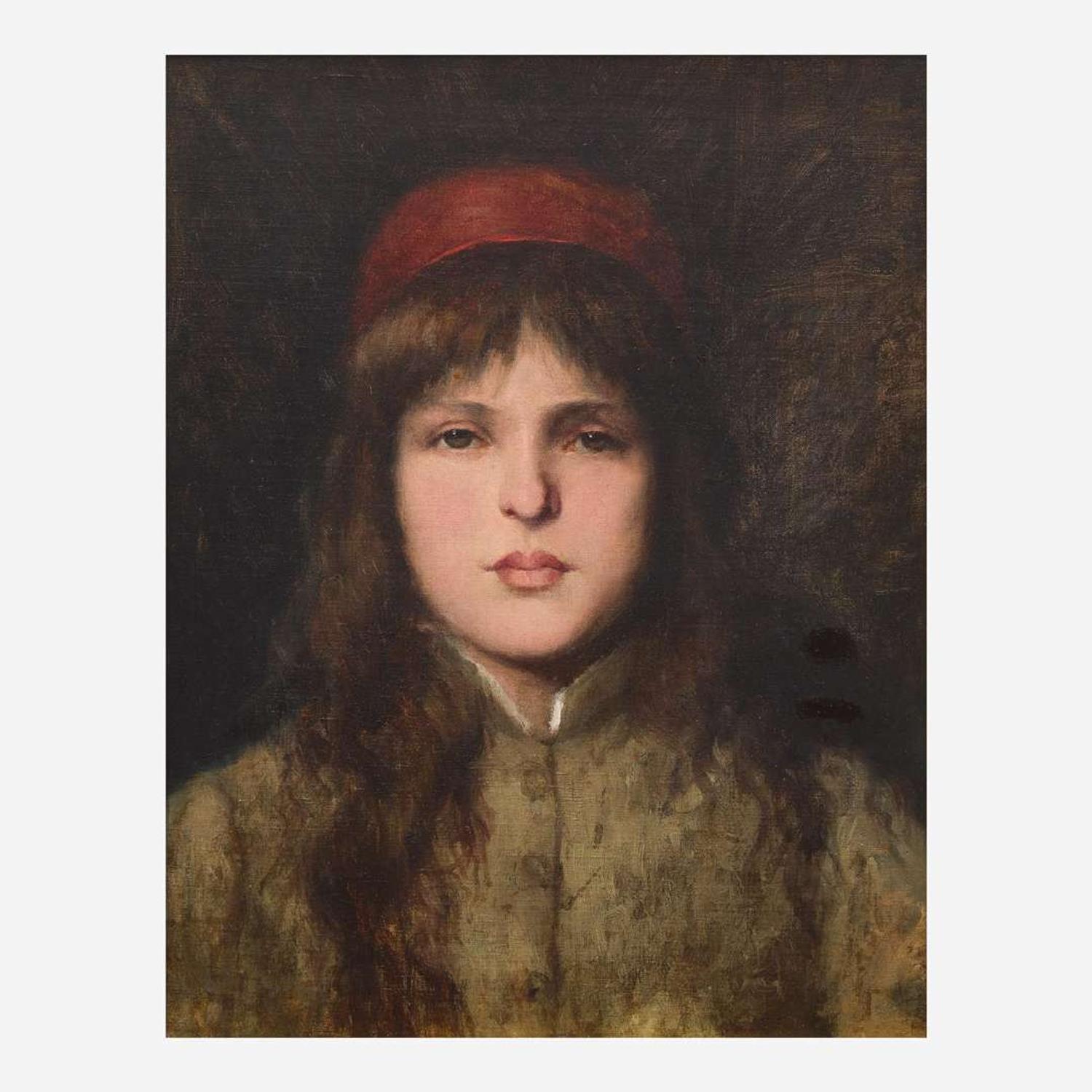 Attributed to William Merritt Chase (American, 1849-1916) Woman in a Red Cap