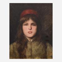 Attributed to William Merritt Chase (American, 1849-1916) Woman in a Red Cap