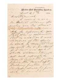 [CIVIL WAR - NAVY] -- WELLES, Gideon (1802-1878). Group of 3 letters signed by Welles, comprising: