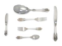 A Wallace Silversmiths Grand Baroque Silver Flatware Service