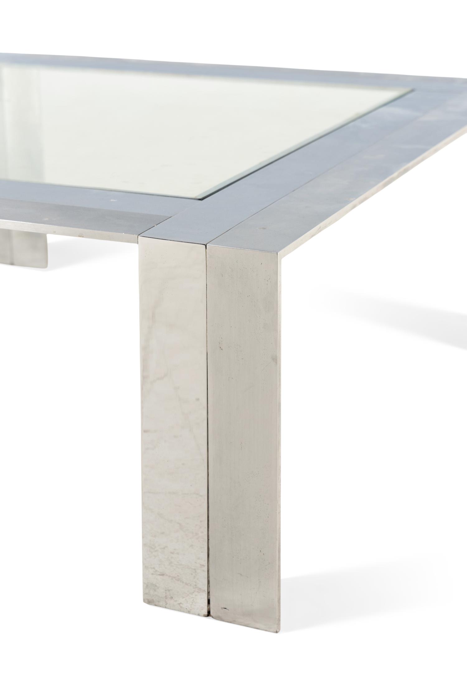 A Postmodern Steel and Glass Cocktail Table by Elaine Cohen