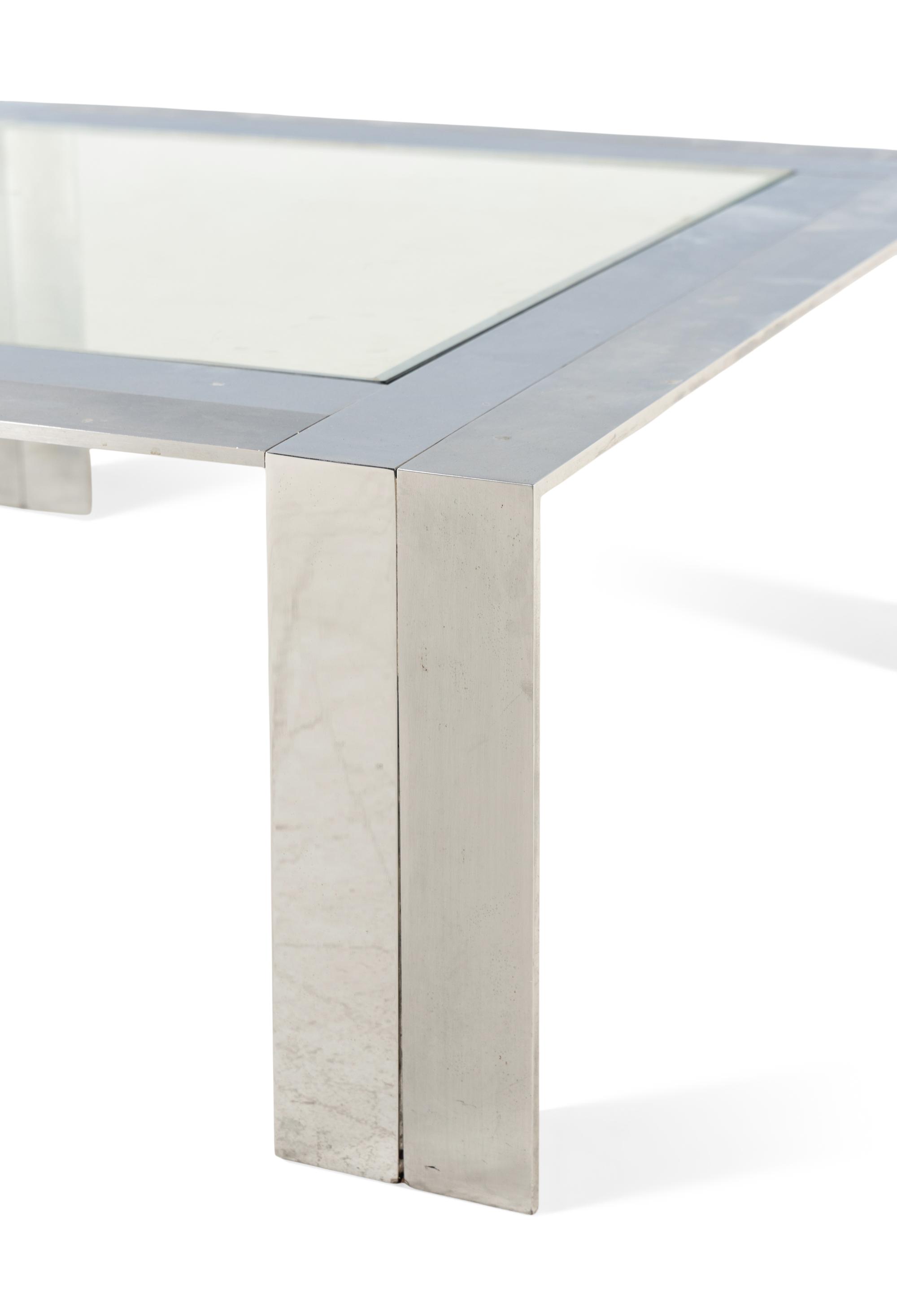 A Postmodern Steel and Glass Cocktail Table by Elaine Cohen
