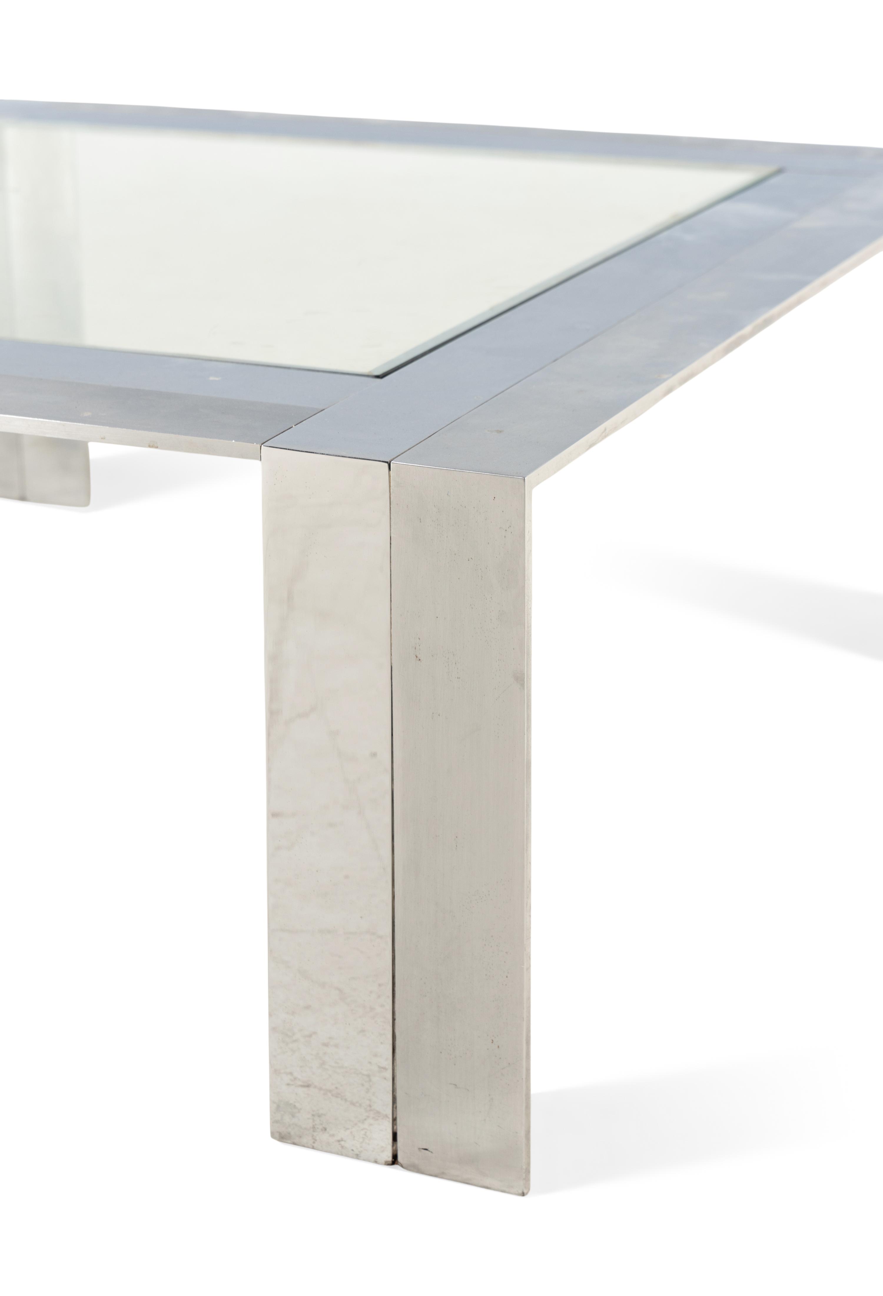 A Postmodern Steel and Glass Cocktail Table by Elaine Cohen