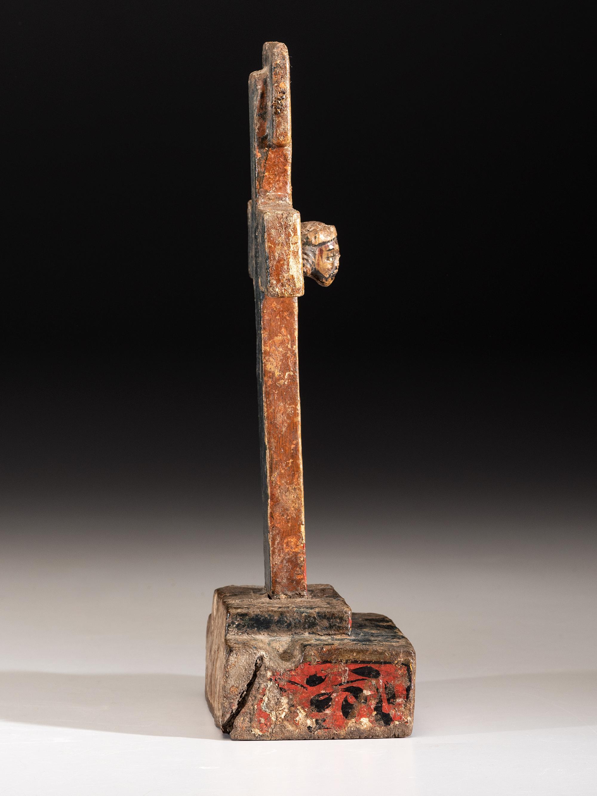 Spanish Colonial Painted Cross
