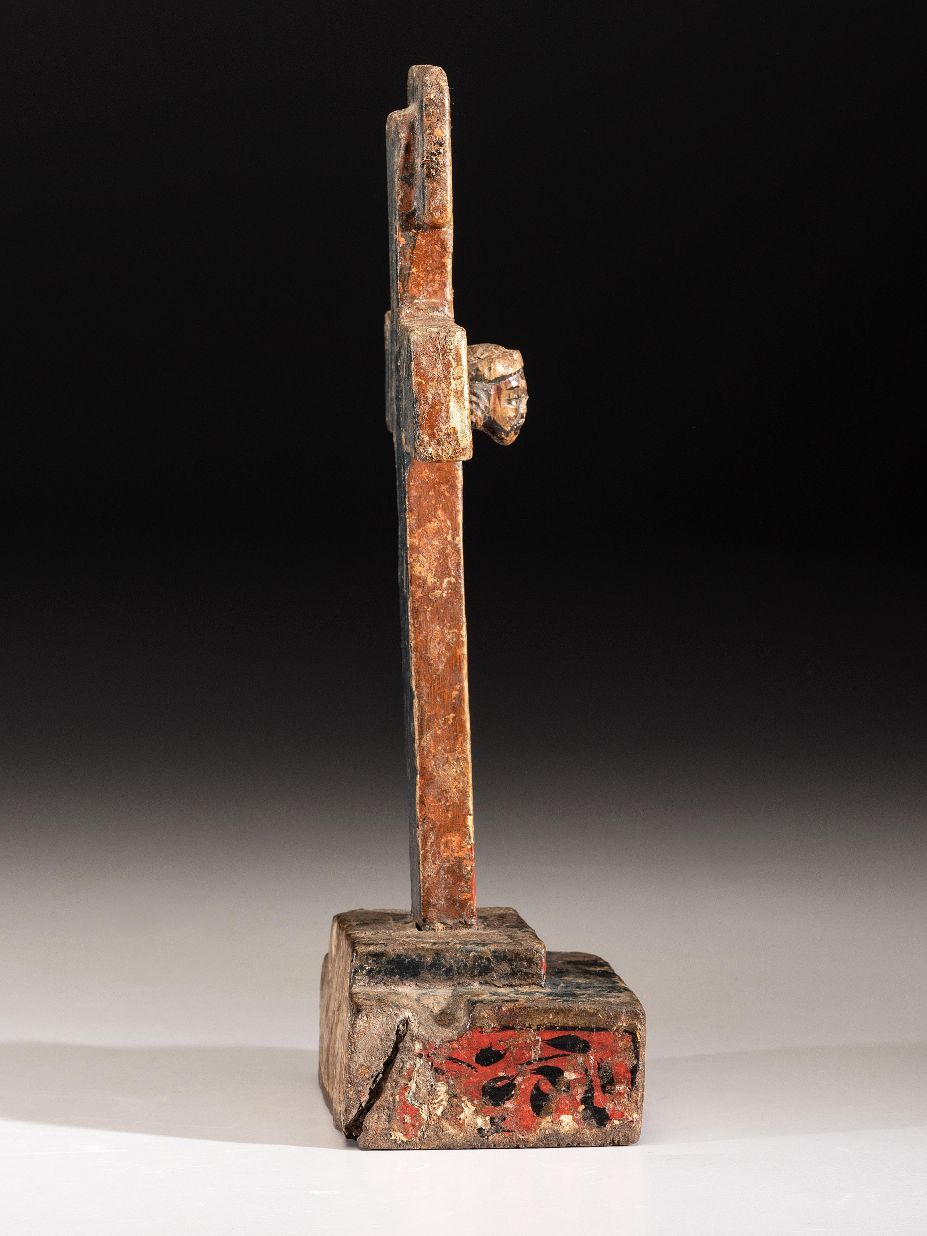 Spanish Colonial Painted Cross