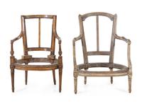 Two Louis XVI Style Fauteuil Frames