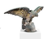 A Large Molded and Gilded Copper Pilot House Eagle