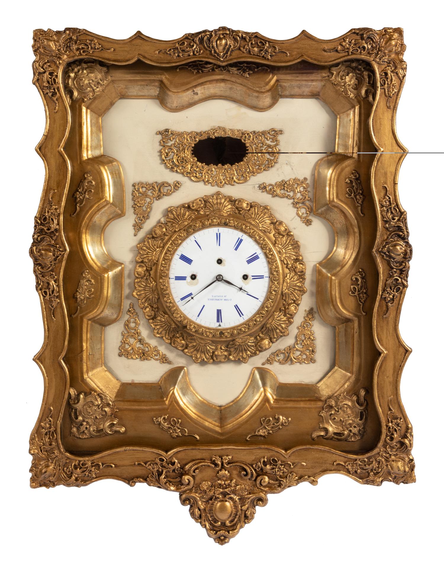 A Continental Giltwood Wall Clock