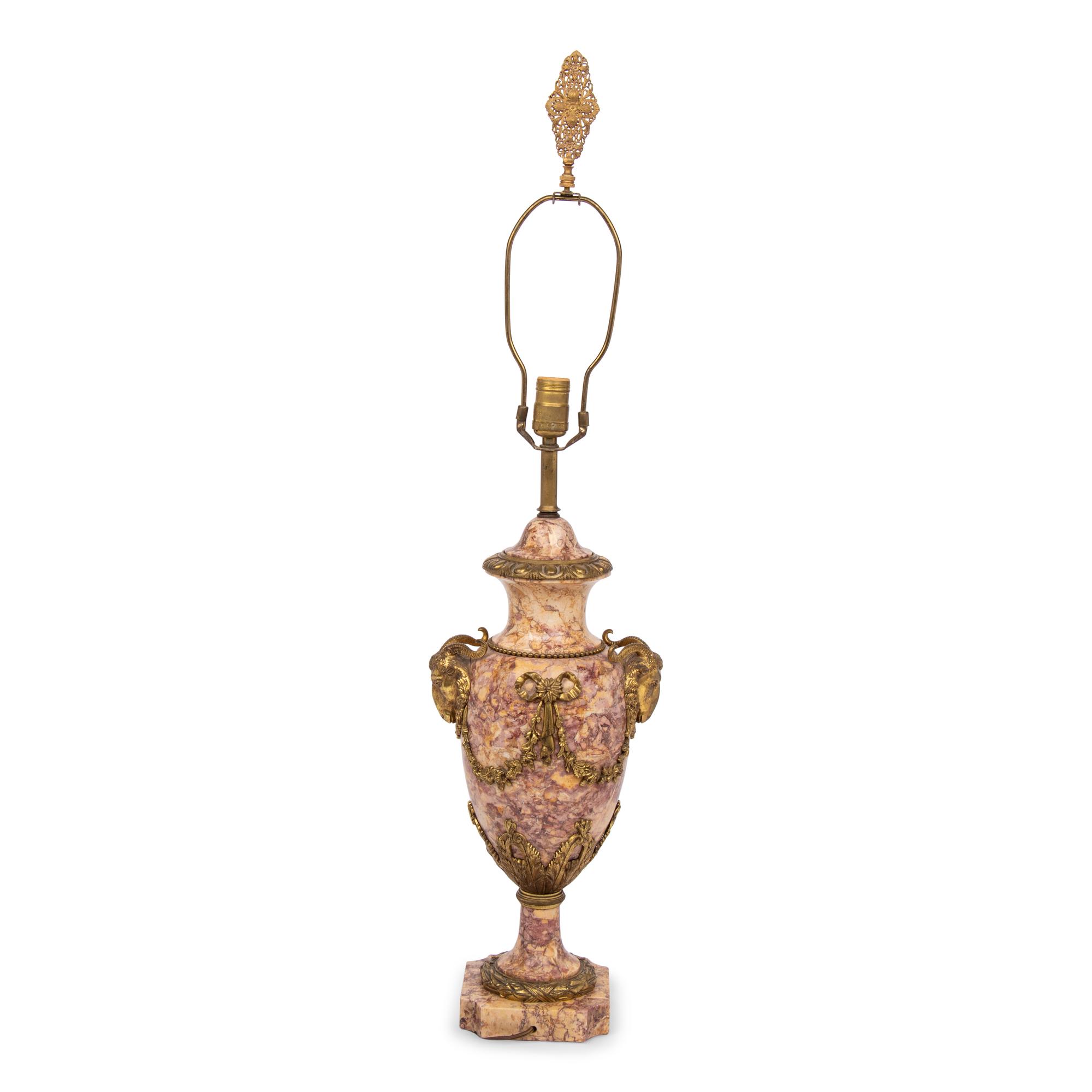 A Louis XVI Style Gilt-Bronze Mounted Marble Urn