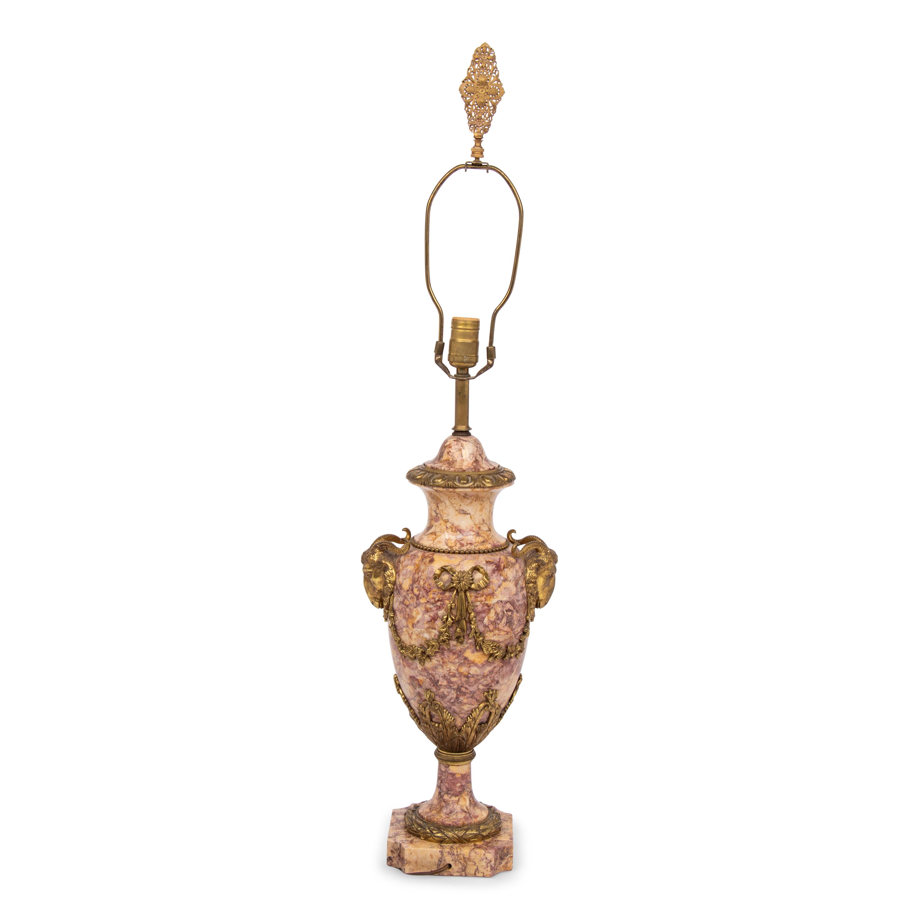 A Louis XVI Style Gilt-Bronze Mounted Marble Urn