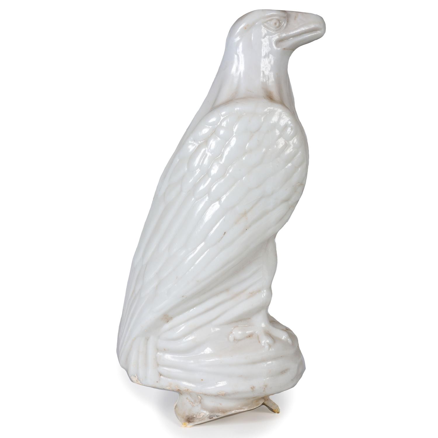 A White Eagle Gasoline Molded Glass Pump Globe