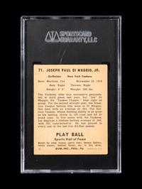 A 1941 Play Ball Joe DiMaggio Baseball Card No. 71 (SGC 2.5 GOOD+)