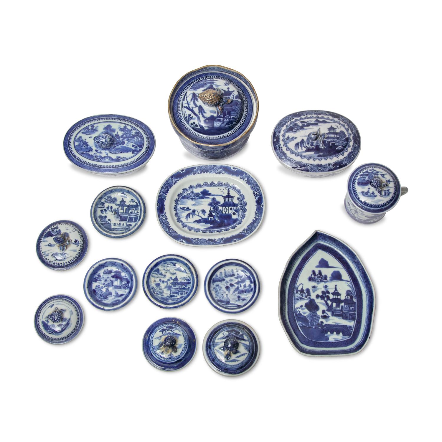 A Group of Fourteen Chinese Export Porcelain Nanking Tablewares