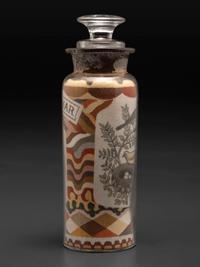 A Pair of Andrew Clemens (American, 1857-1894) 'Sweetheart' Sand Bottles