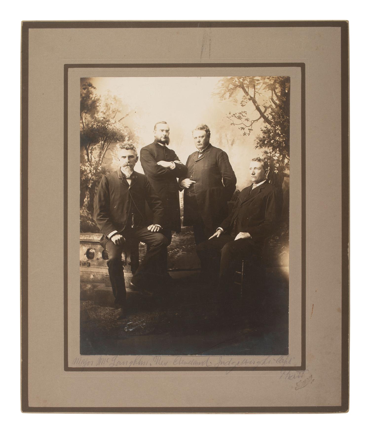 BARRY, David F. (1854-1934), photographer. Two photographs of US Indian Agents, incl. James McLaughlin and R.H. Pratt.