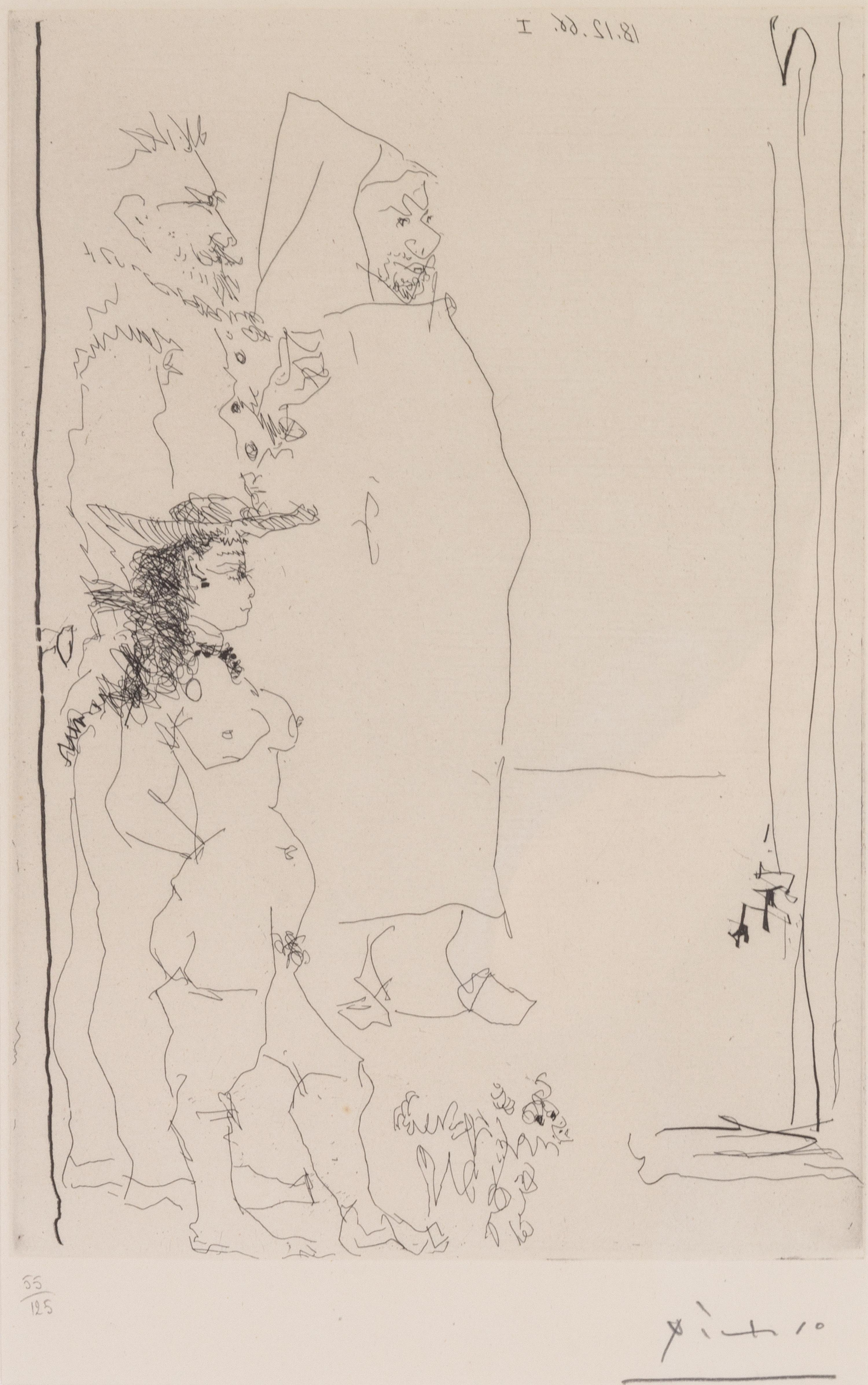 Pablo Picasso, (Spanish, 1881-1973), Personnages, from the Galerie Cramer Portfolio, 1966