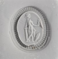 A Roman Carnelian Ring Stone with the Goddess Minerva Pallas — Set in a gold ring