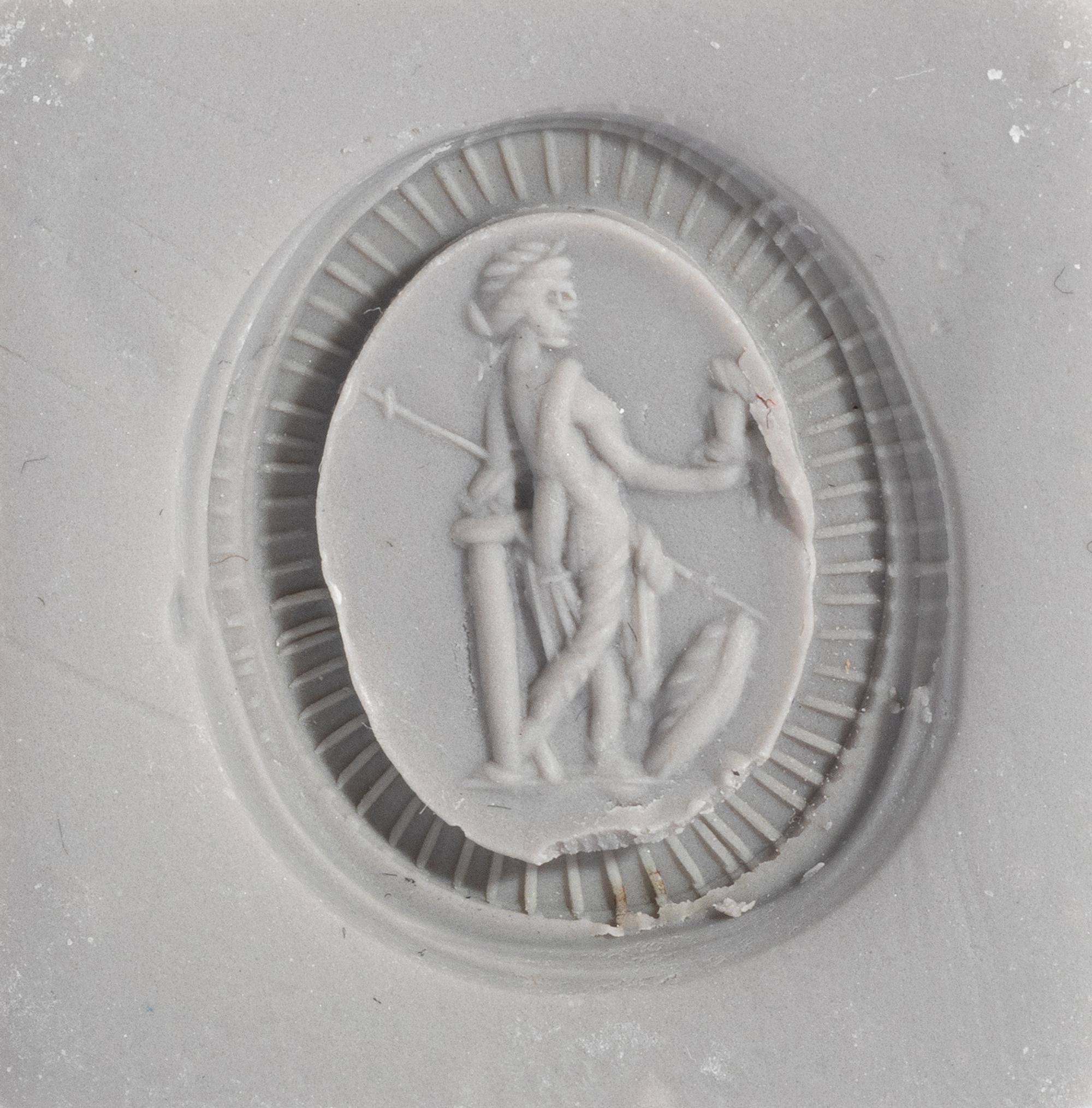 A Roman Carnelian Ring Stone with the Goddess Minerva Pallas — Set in a gold ring