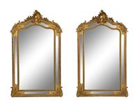 A Pair of Napoleon III Giltwood Overmantel Mirrors