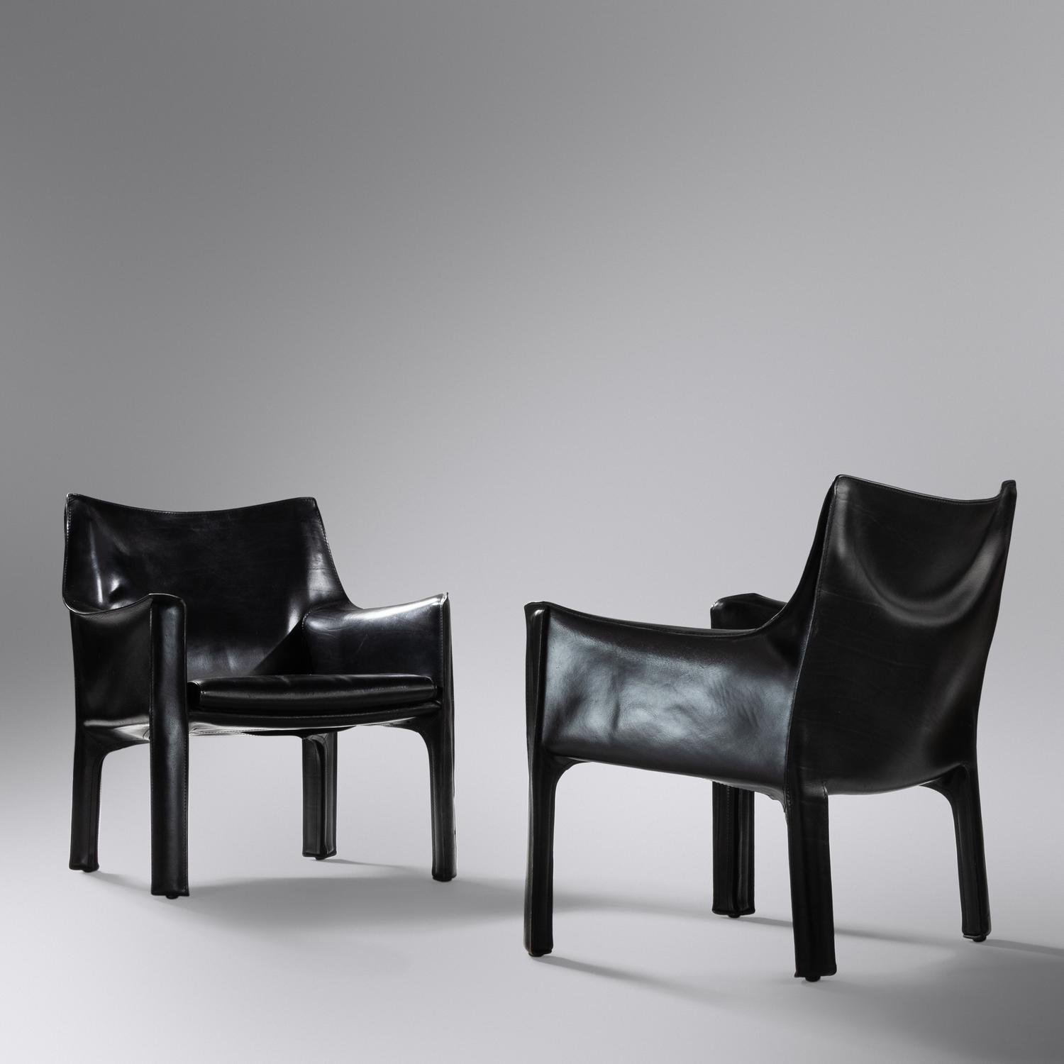 Pair of 'Cab' Armchairs, c. 1976 Cassina, Italy
