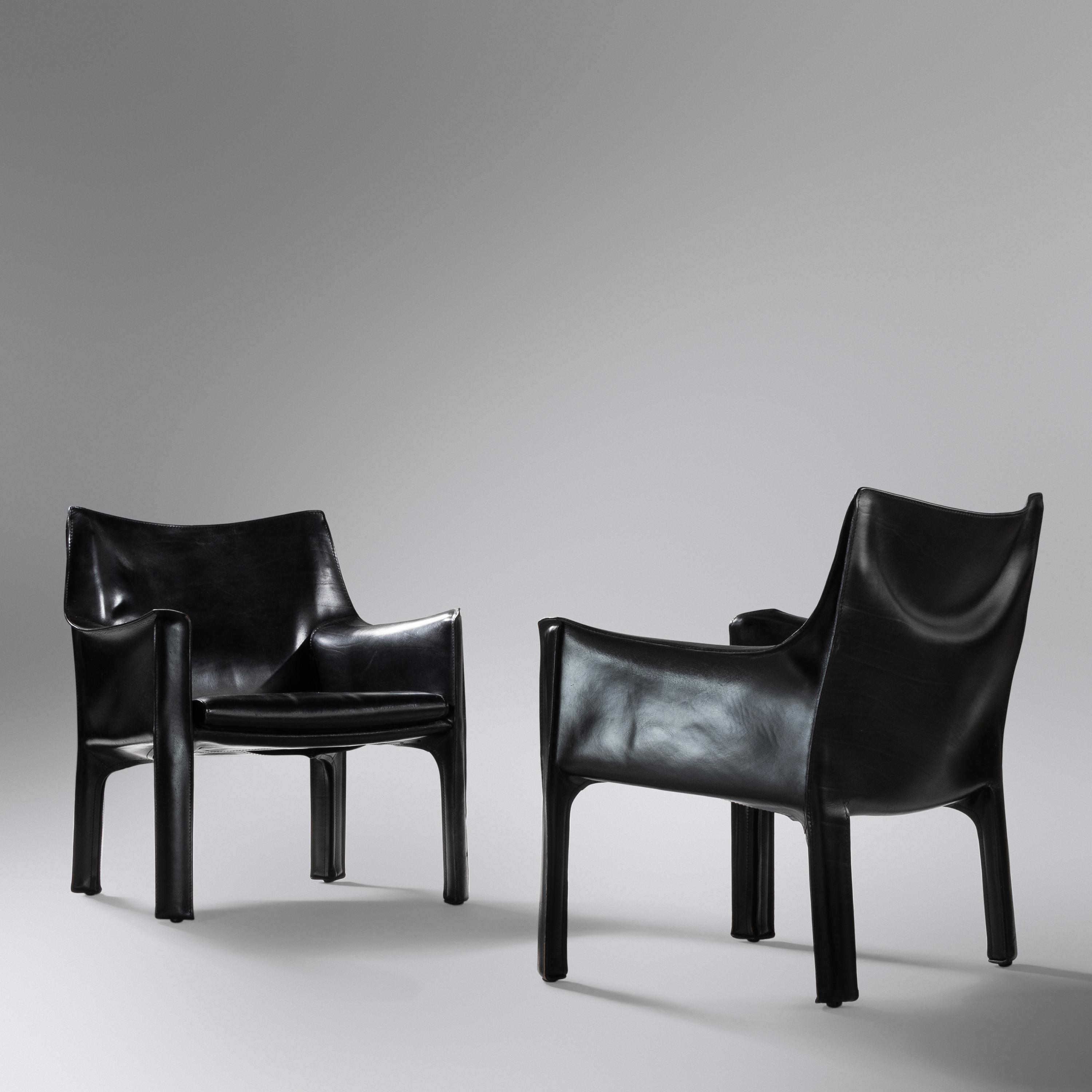 Pair of 'Cab' Armchairs, c. 1976 Cassina, Italy
