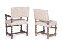 Two Baroque Turned-Walnut Chairs
