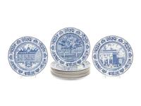 Twelve Wedgwood Dinner Plates of Yale University Interest