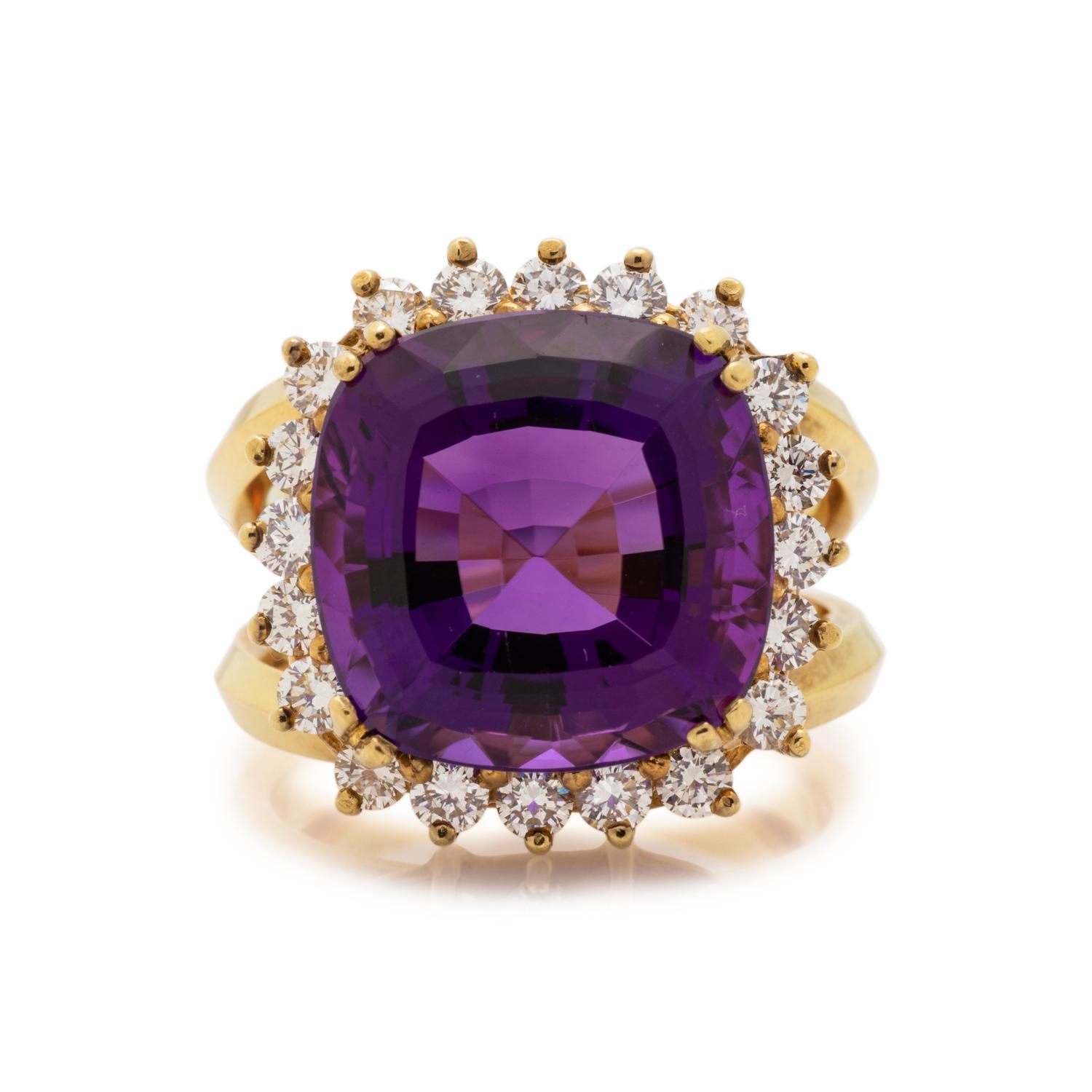 AMETHYST AND DIAMOND RING