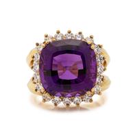 AMETHYST AND DIAMOND RING