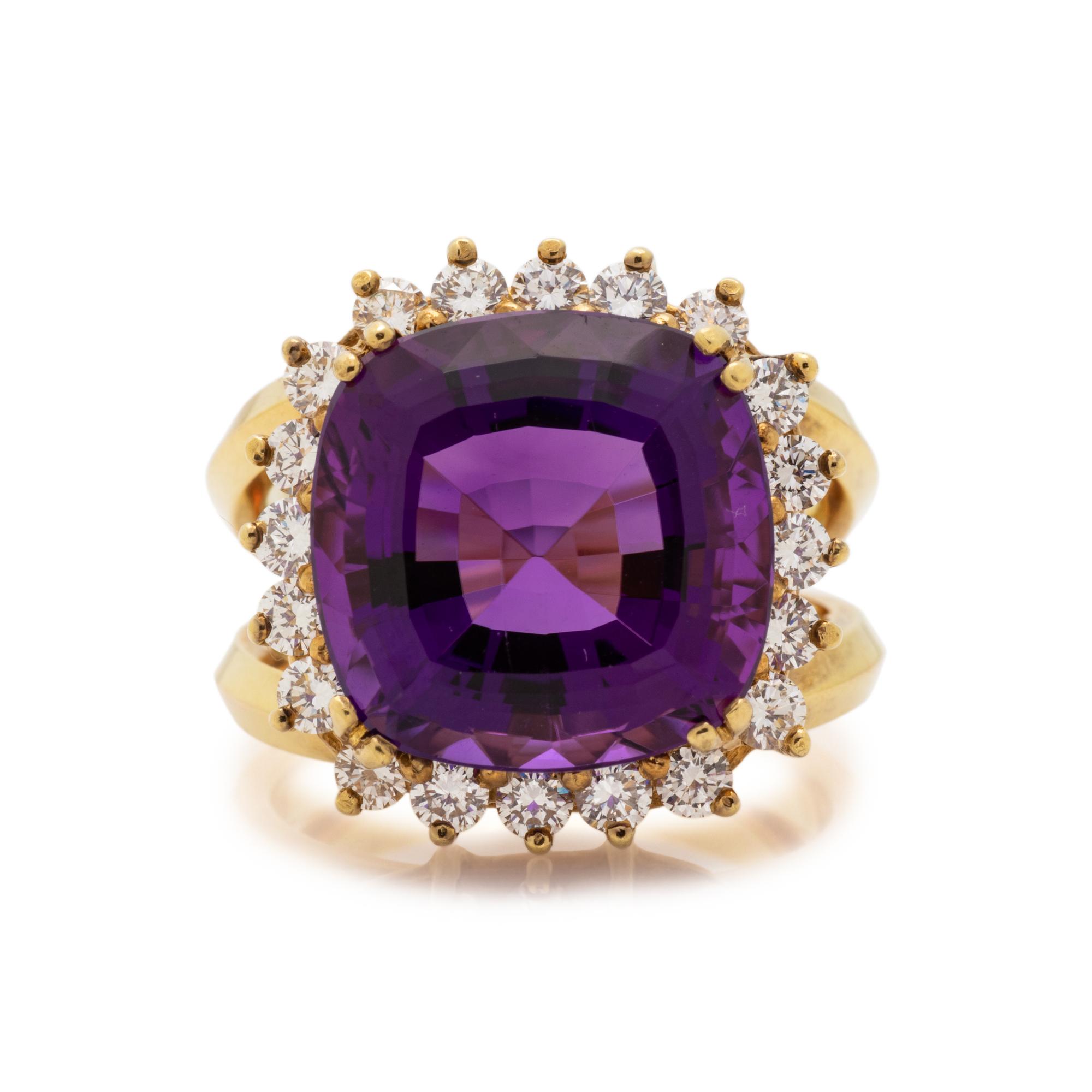AMETHYST AND DIAMOND RING