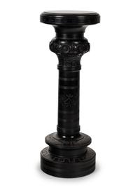 An American Carved and Ebonized Cherry Pedestal