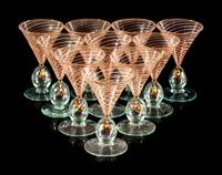 A Set of Twenty-Three Murano Glass Cocktail Glasses