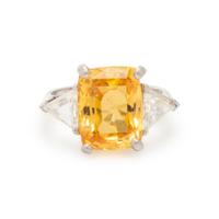 YELLOW SAPPHIRE AND DIAMOND RING