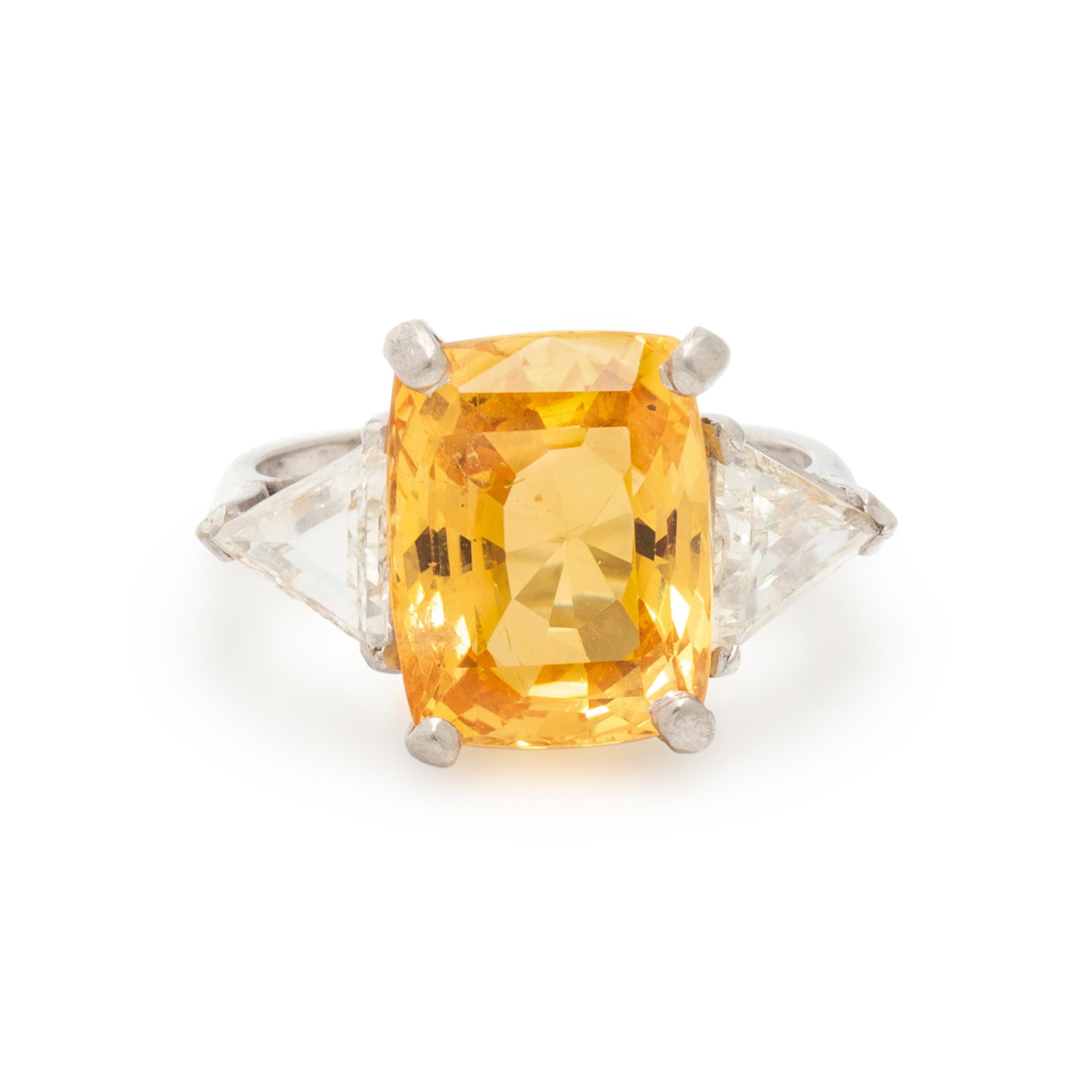 YELLOW SAPPHIRE AND DIAMOND RING