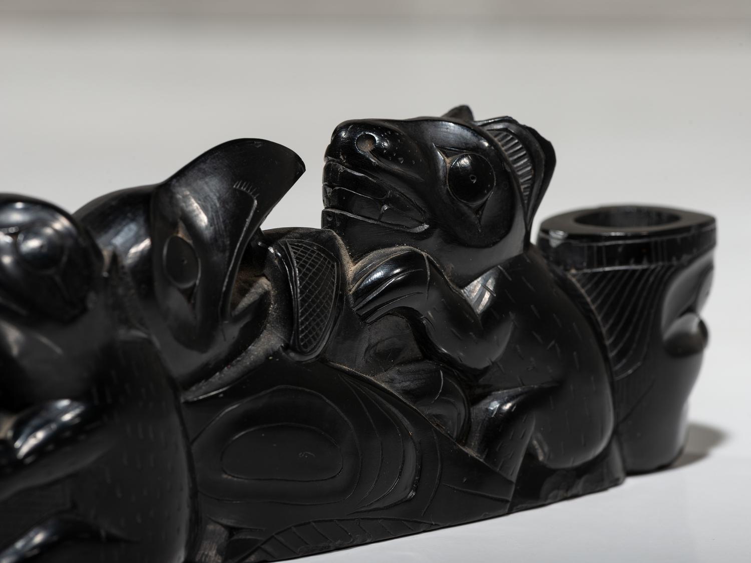 Haida Carved Argillite Pipe