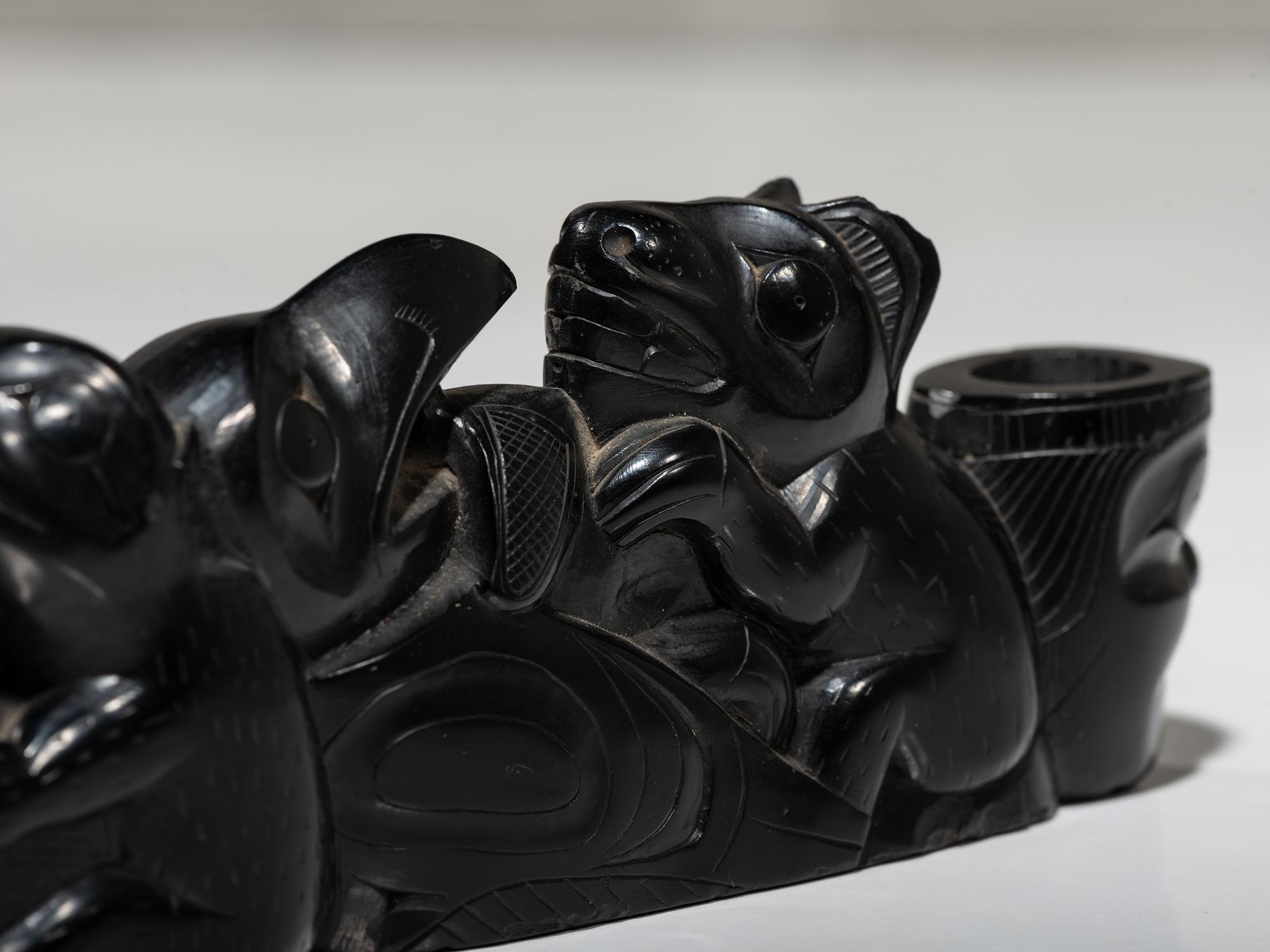 Haida Carved Argillite Pipe