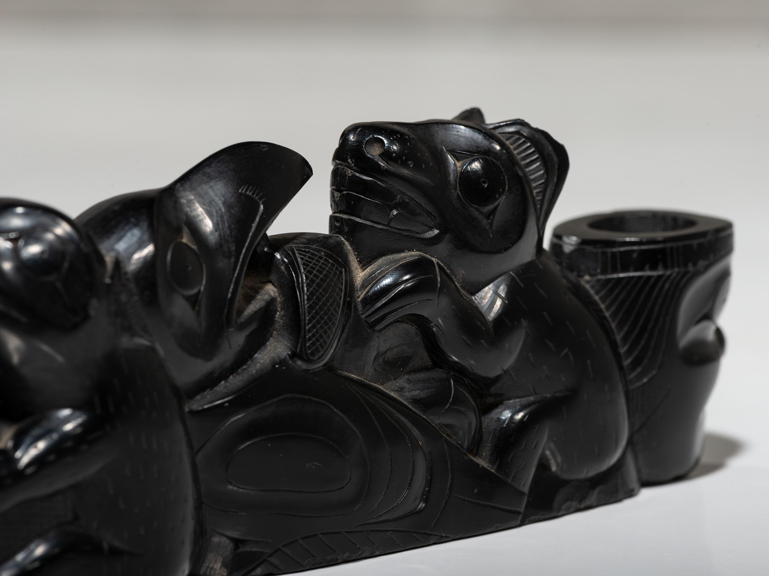 Haida Carved Argillite Pipe