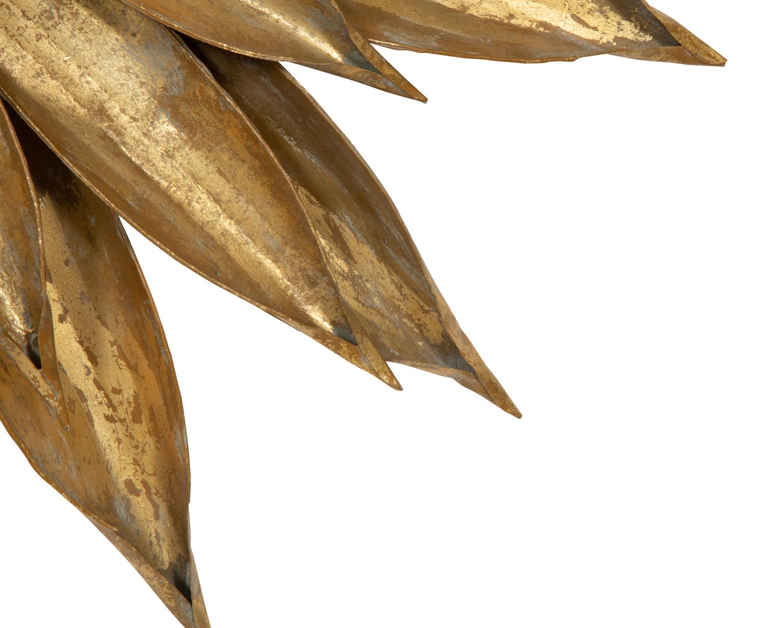 A Pair of Gilt Metal Sunflower Convex Mirrors