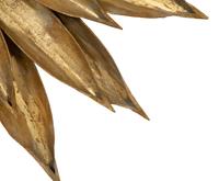 A Pair of Gilt Metal Sunflower Convex Mirrors