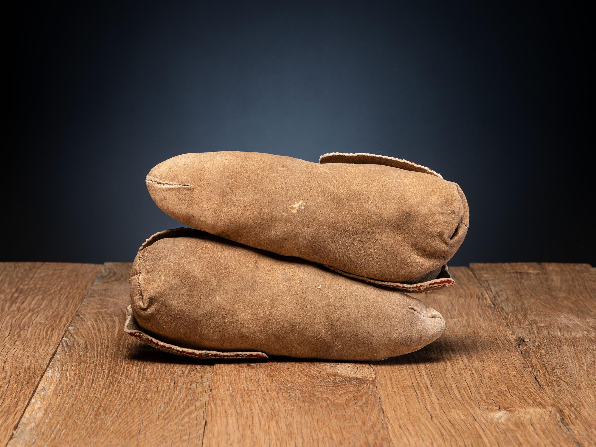Seneca Quilled Hide Moccasins