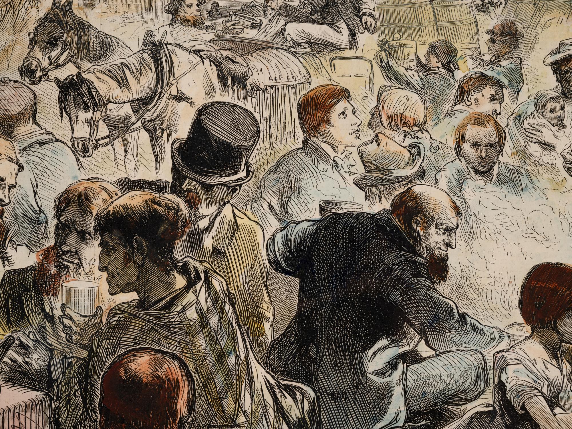BECKER, Joseph. The Homeless Citizens in Camp on the Shore of Lake Michigan, Near Lincoln Park : Chicago, Frank Leslie's Newspaper, 1871.