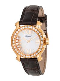 CHOPARD, 18K ROSE GOLD AND DIAMOND 'HAPPY SPORT' WATCH