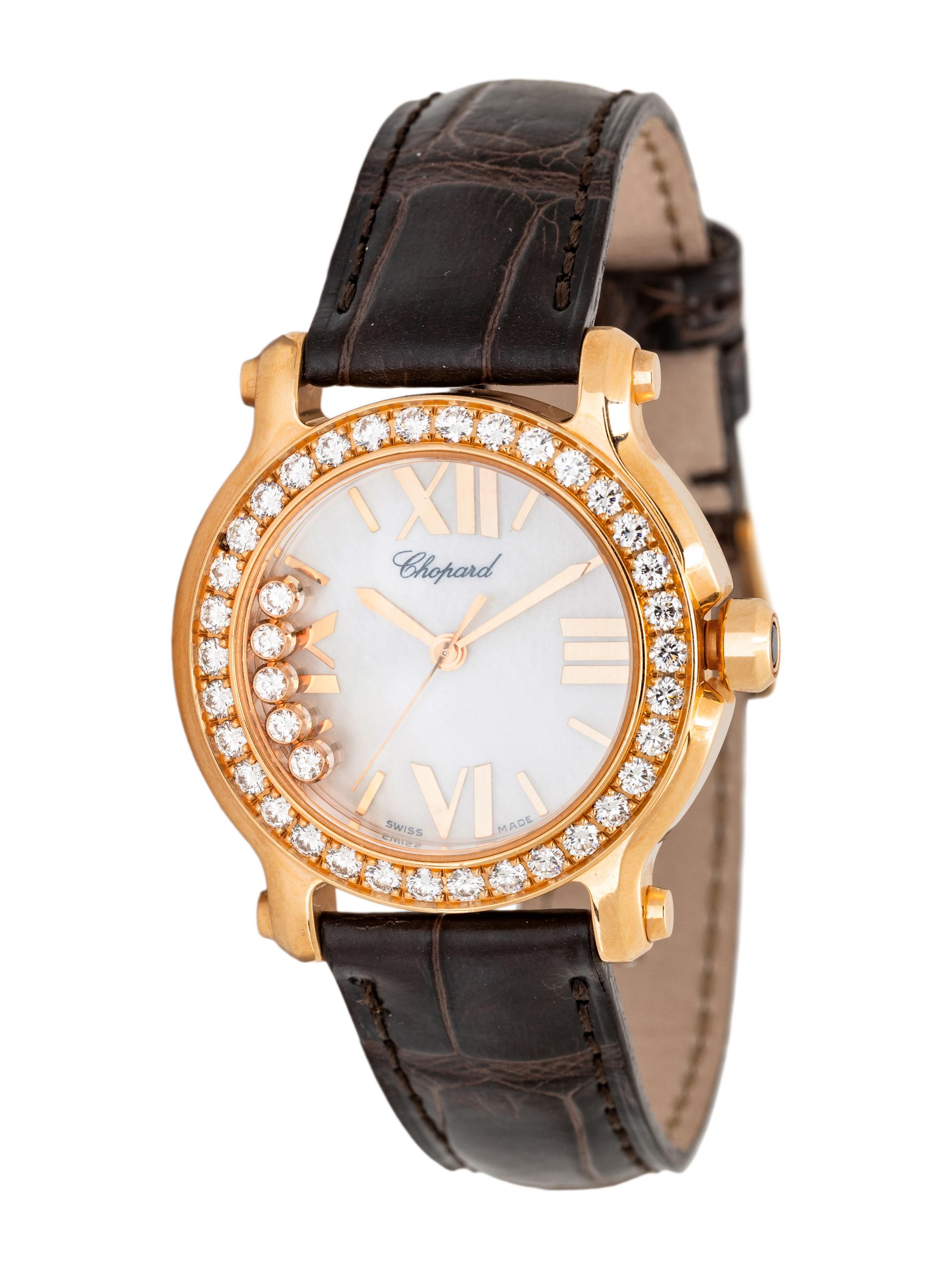 CHOPARD, 18K ROSE GOLD AND DIAMOND 'HAPPY SPORT' WATCH