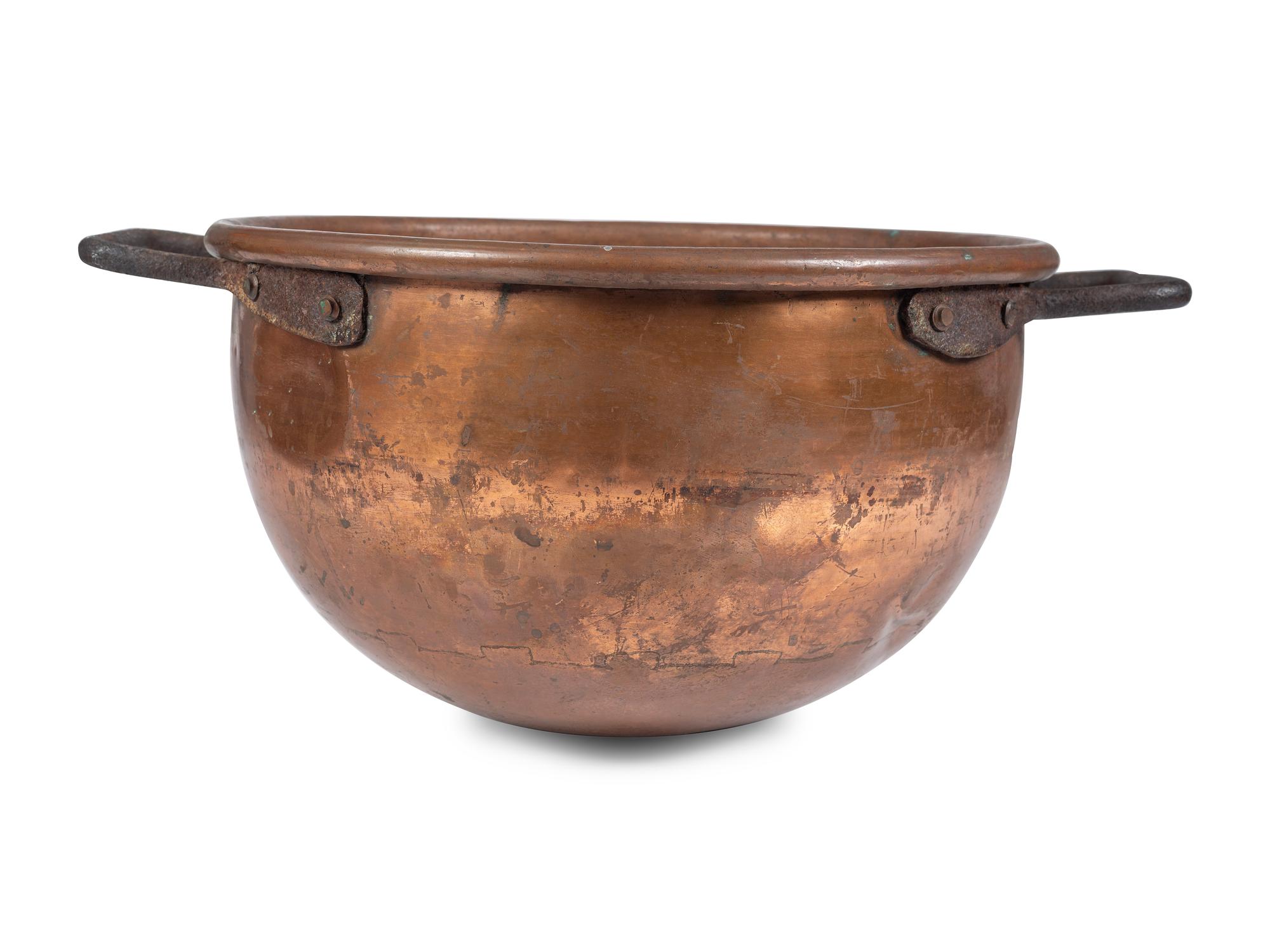 A Dovetailed Copper and Wrought Iron Candy Kettle
