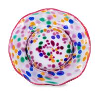 A MacKenzie-Childs Molten Confetti Glass Dessert Service