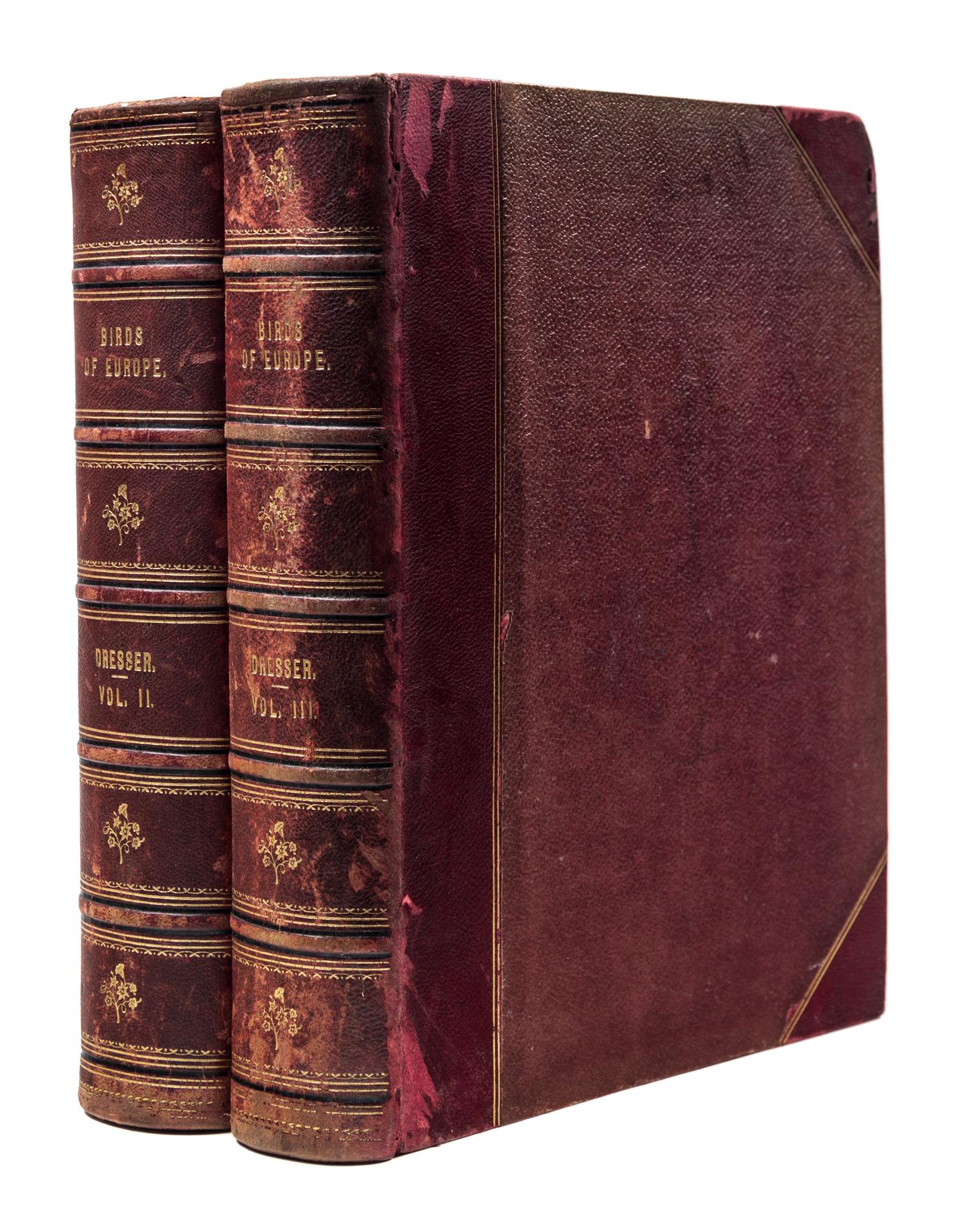 DRESSER, HENRY EELES. A History of the Birds of Europe. London, 1871-1896. Vols. 2-3 (of 9) only.
